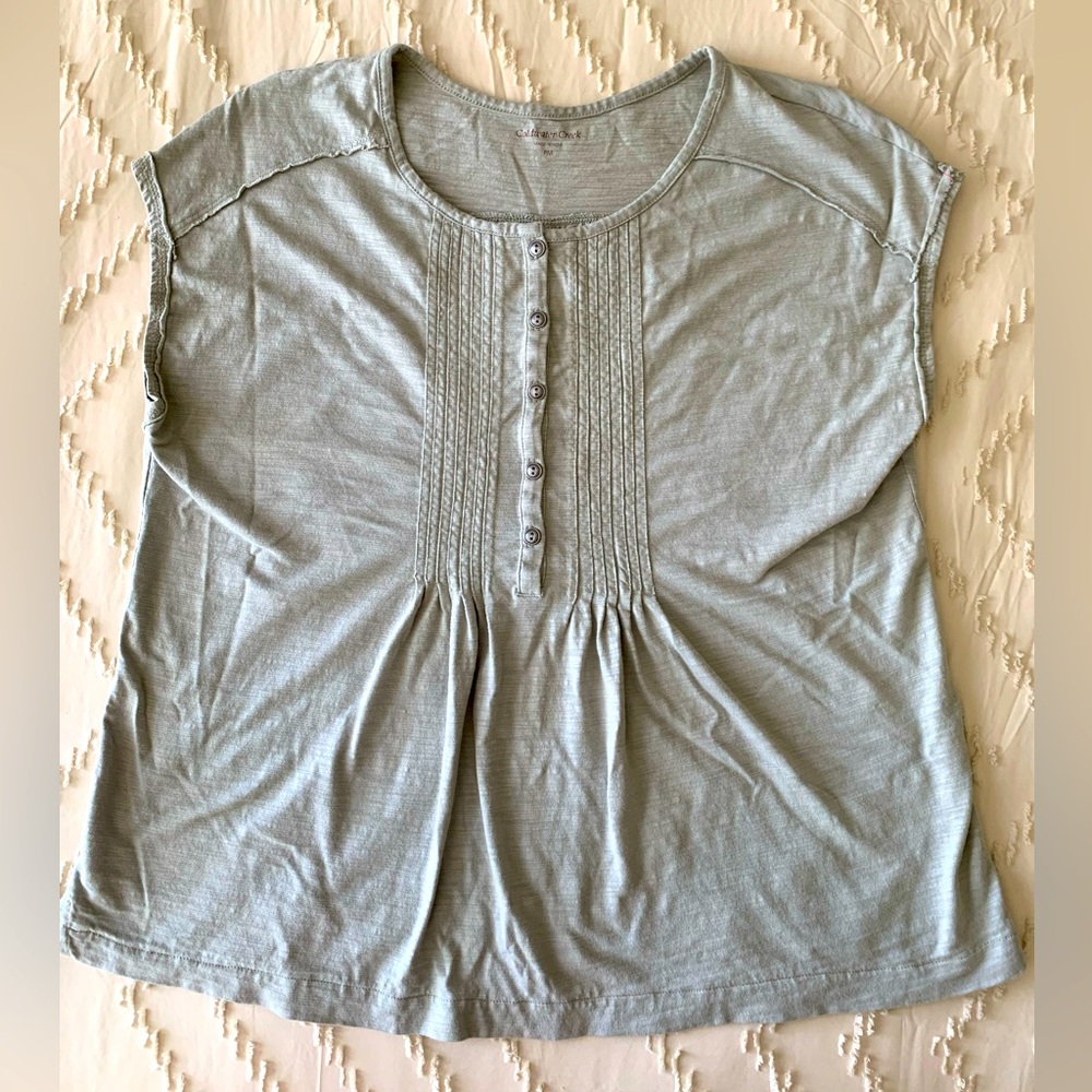 COLDWATER CREEK Sage Peasant Blouse